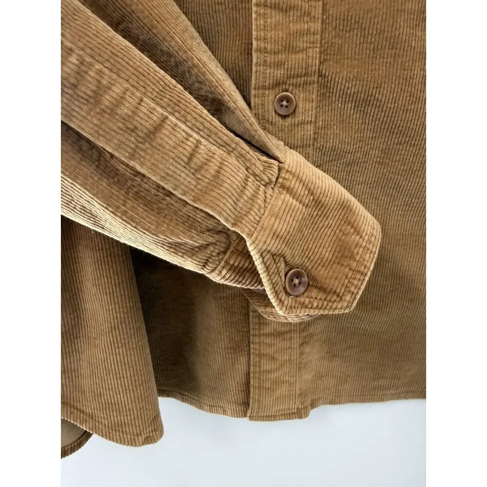 Banana Republic Men's Brown Collared Corduroy Button Up Shirt Size Large Classic